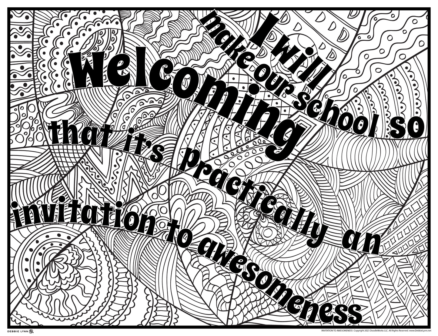 Invitation to Awesome Personalized Giant Coloring Poster 46"x60"