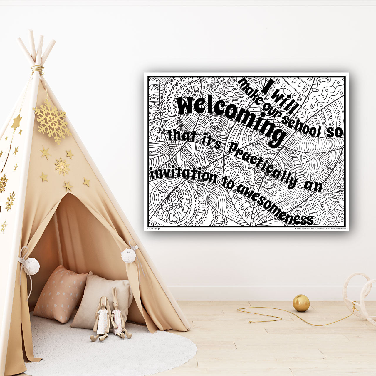 Invitation to Awesome Personalized Giant Coloring Poster 46"x60"