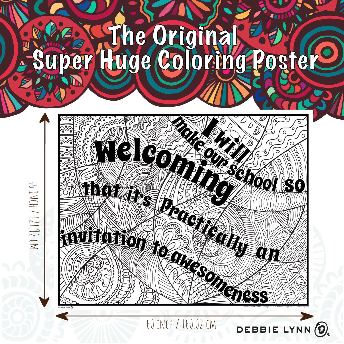 Invitation to Awesome Personalized Giant Coloring Poster 46"x60"