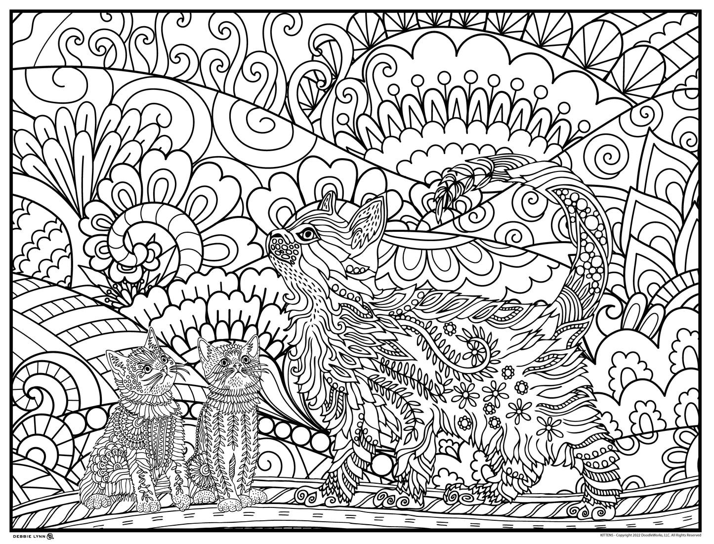 Kittens Personalized Giant Coloring Poster 46"x60"
