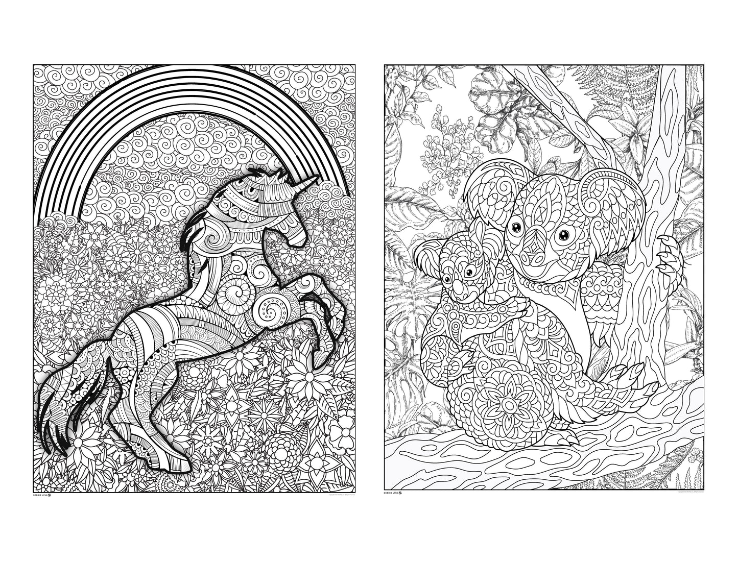 Koala & Unicorn 2in1 Combo Giant Coloring Poster