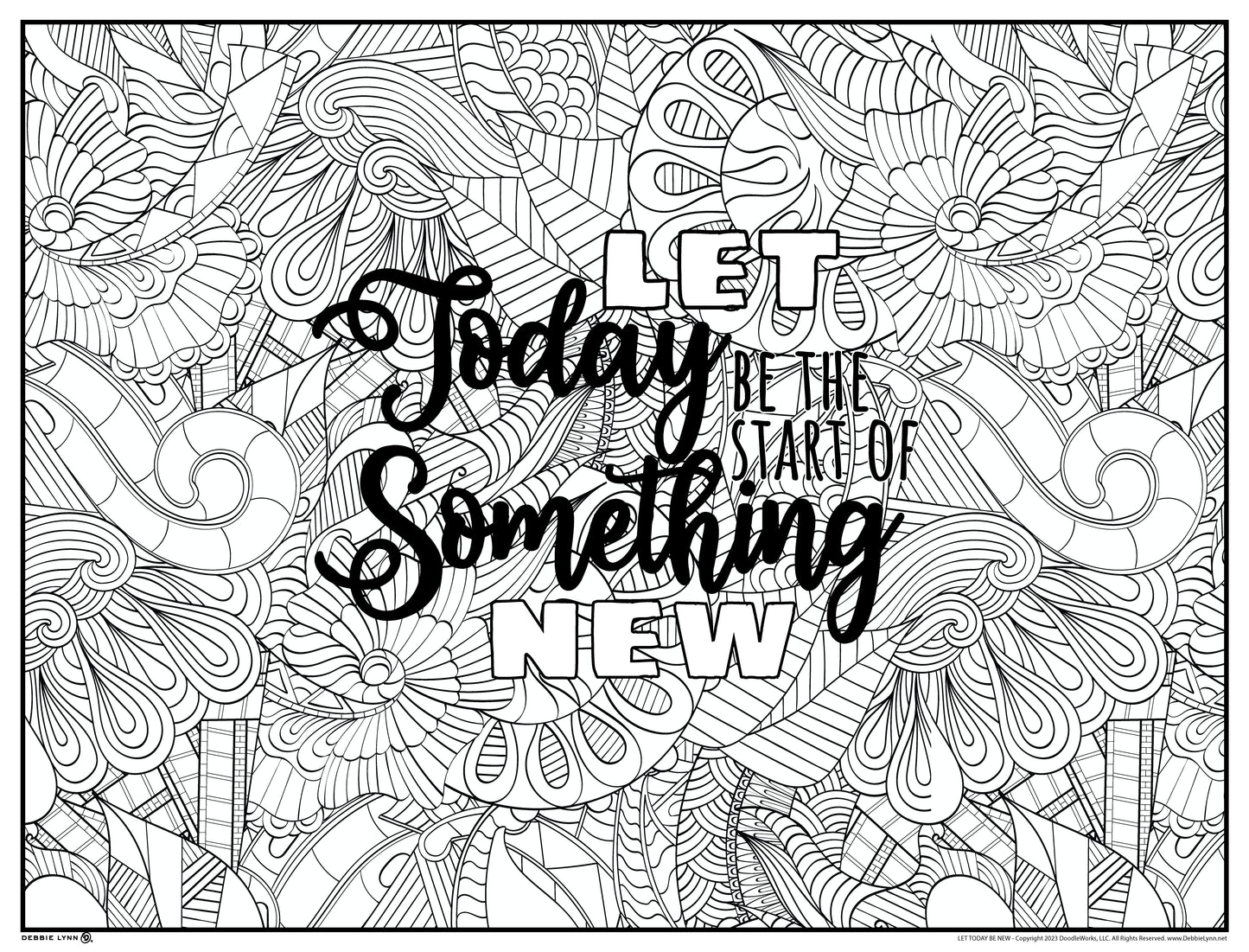 Let Today Be New Personalized Giant Coloring Poster 46"x60"