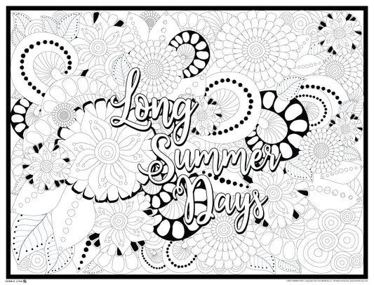 Long Summer Days Personalized Giant Coloring Poster 46"x60"