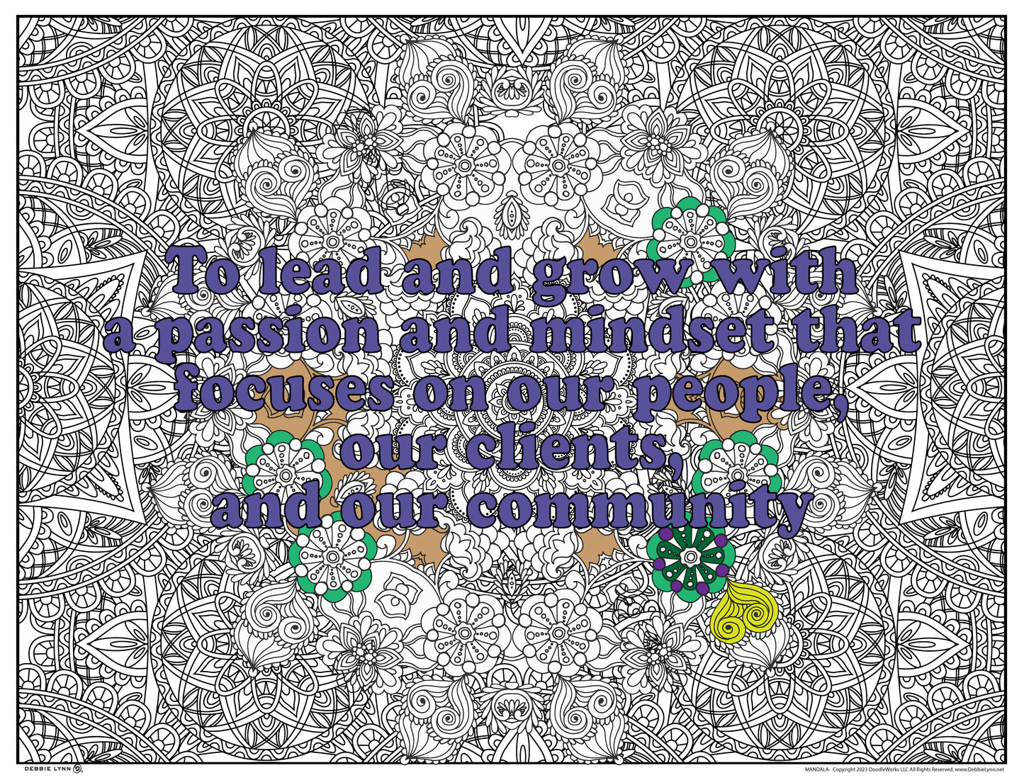 Mandala Personalized Giant Coloring Poster 46"x60"