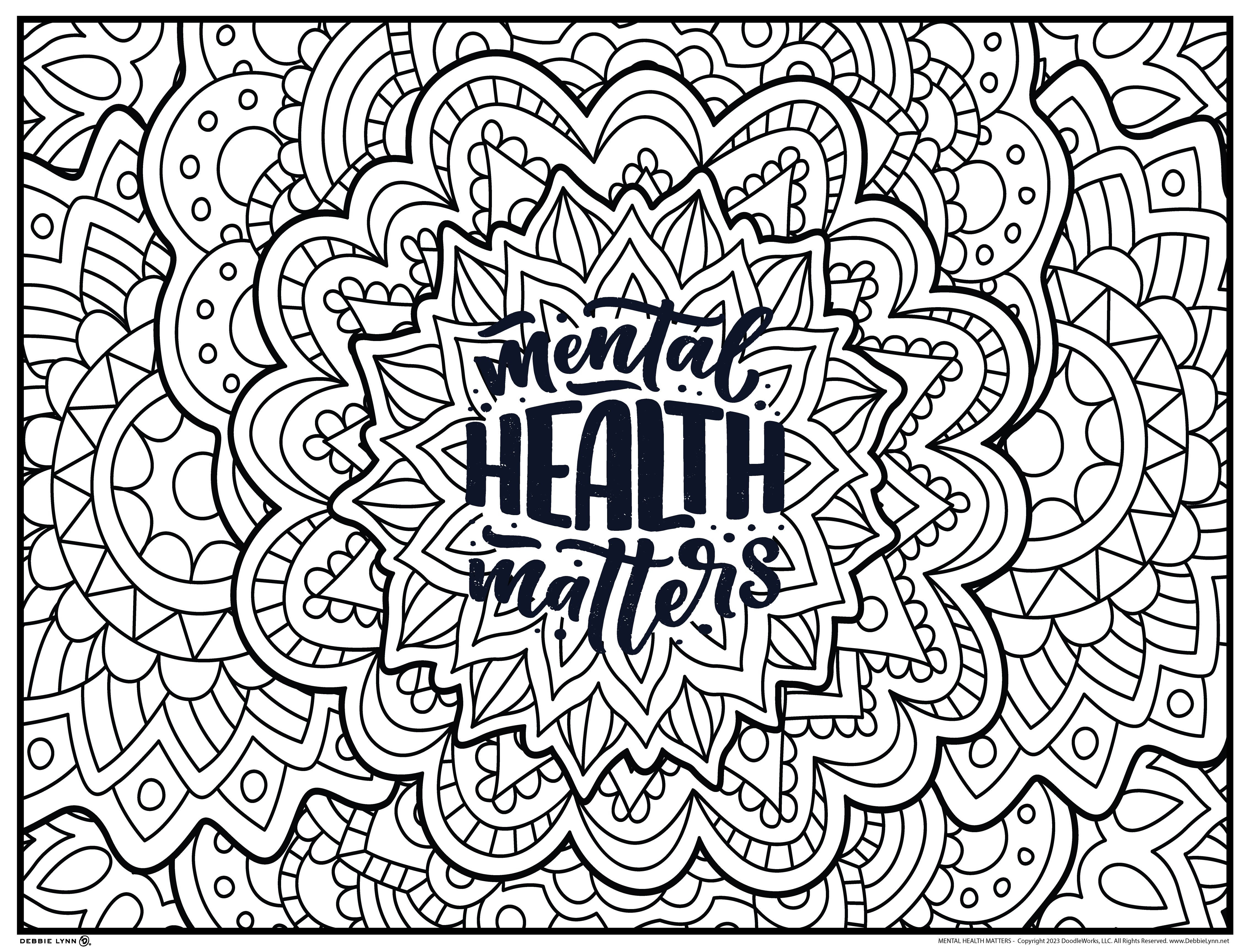 Mental Health Matters Giant Coloring Poster – Debbie Lynn