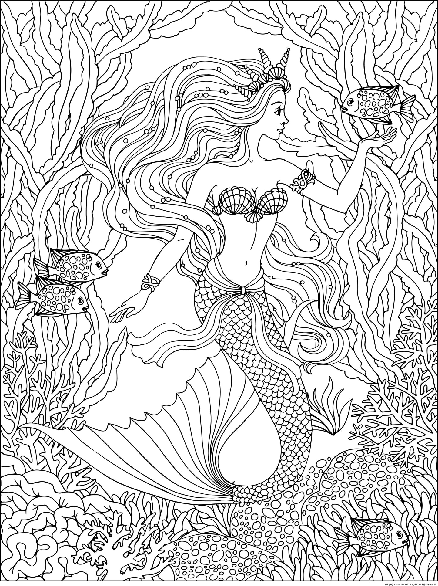 Mermaid Personalized Giant Coloring Poster 46"x60"