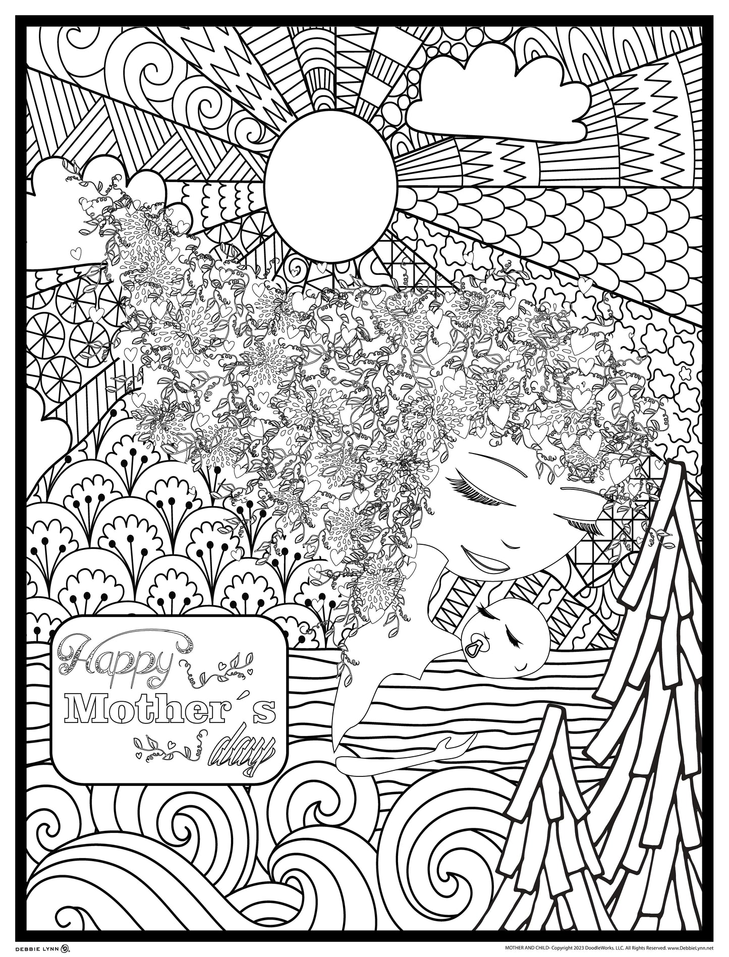 Mother & Child Personalized Giant Coloring Poster 46"x60"