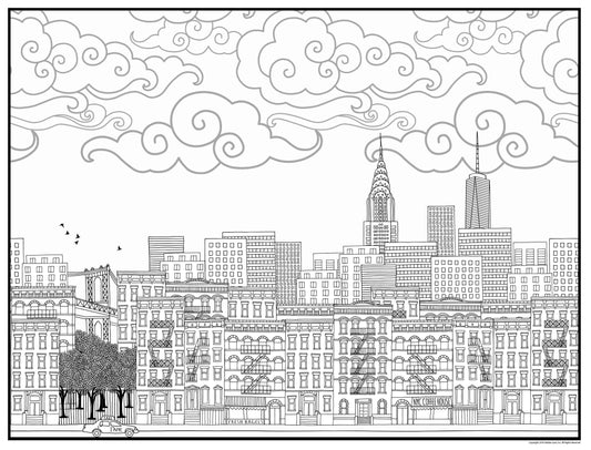 New York City Personalized Giant Coloring Poster 46"x60"