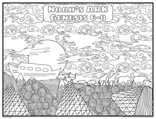 NOAH'S ARK FAITH PERSONALIZED GIANT COLORING POSTER 46"x60"