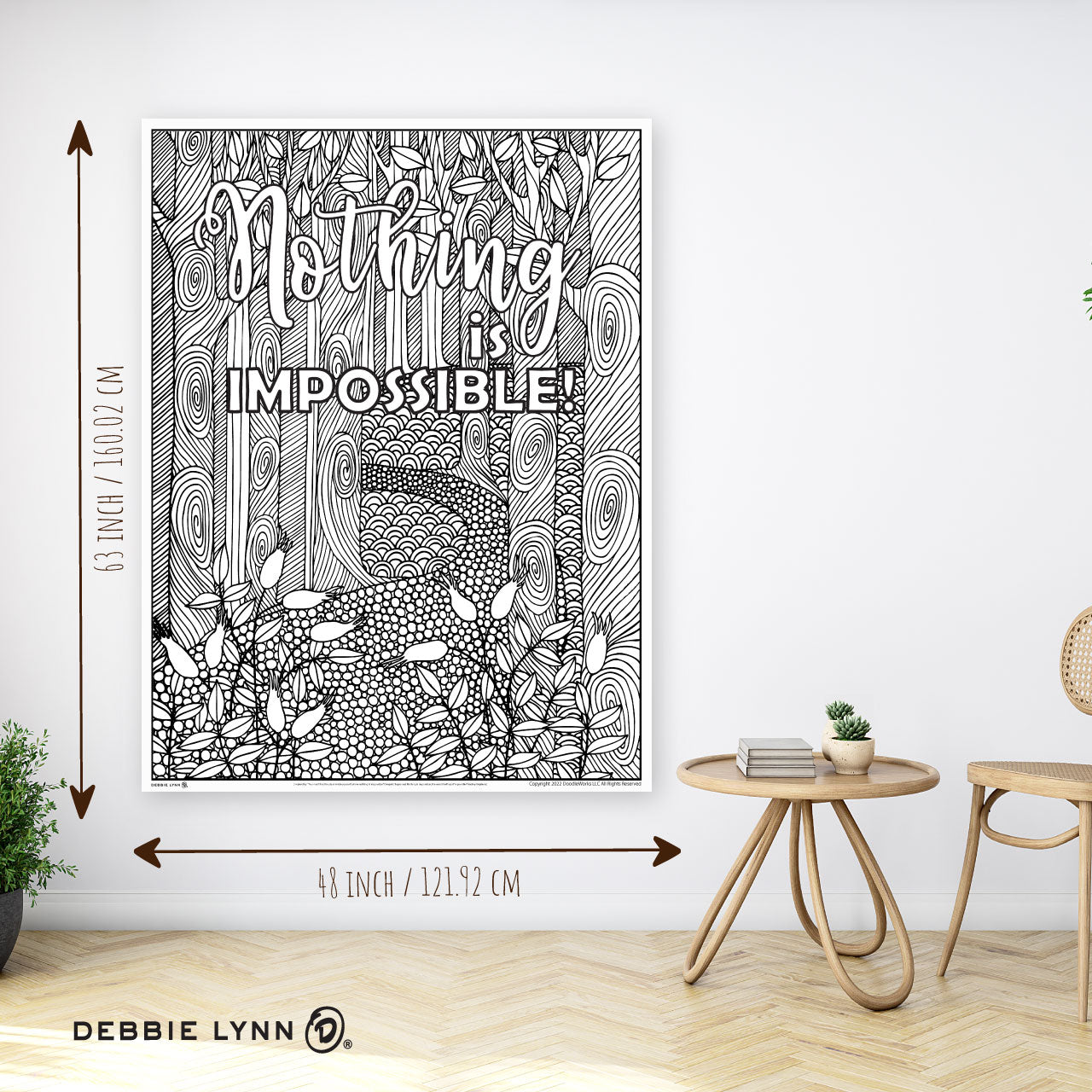 Nothing Is Impossible Personalized Giant Coloring Poster 46"x60"