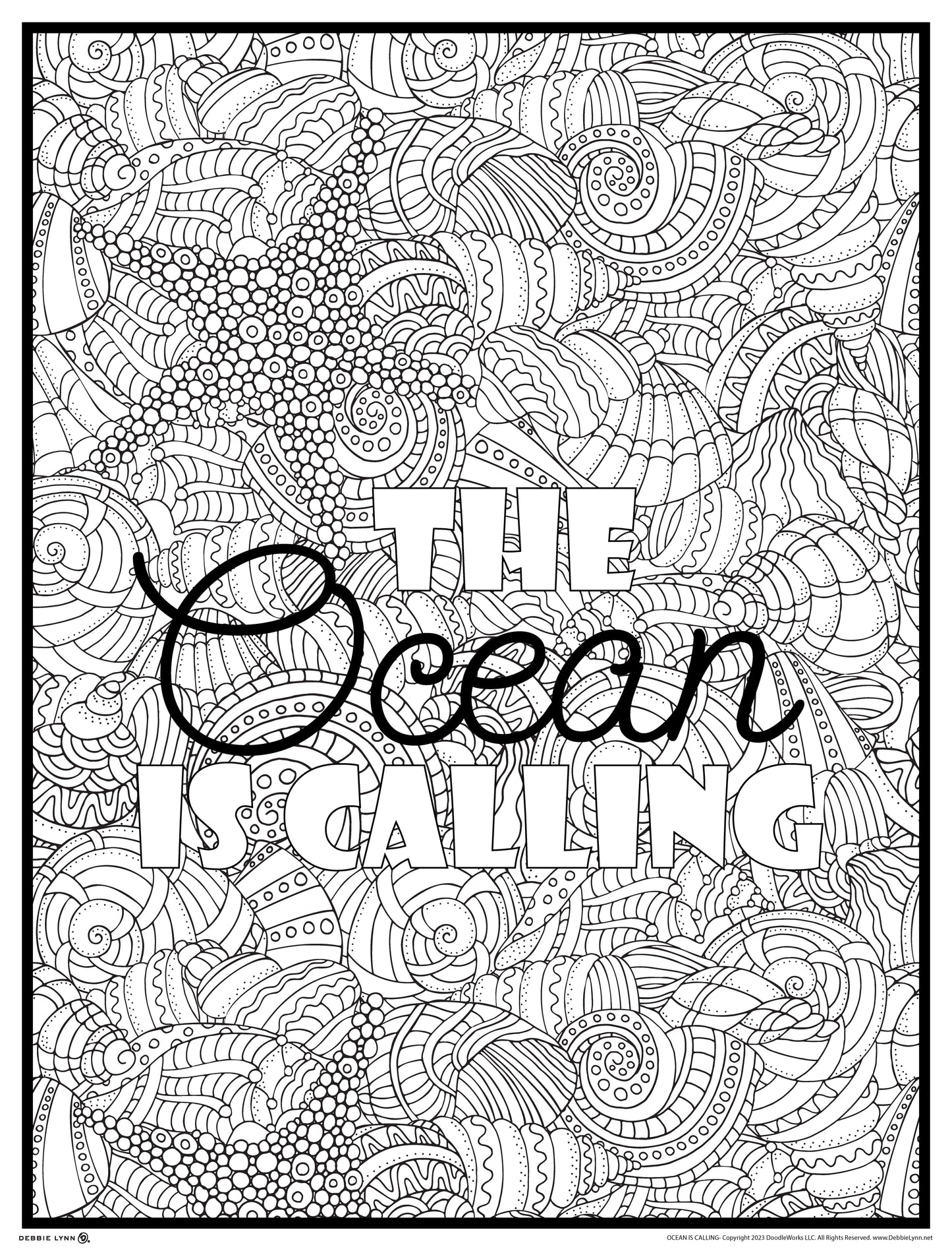 The Ocean is Calling Personalized Giant Coloring Poster 46"x60"