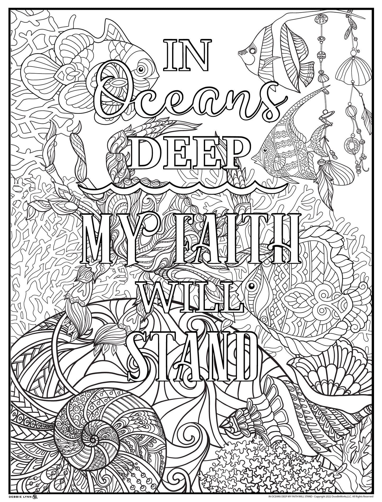 OCEANS DEEP FAITH PERSONALIZED GIANT COLORING POSTER 46"x60"