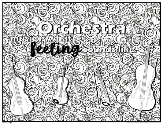 Orchestra Personalized Giant Coloring Poster  46"x60"