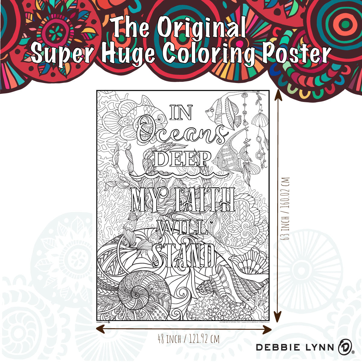 OCEANS DEEP FAITH PERSONALIZED GIANT COLORING POSTER 46"x60"