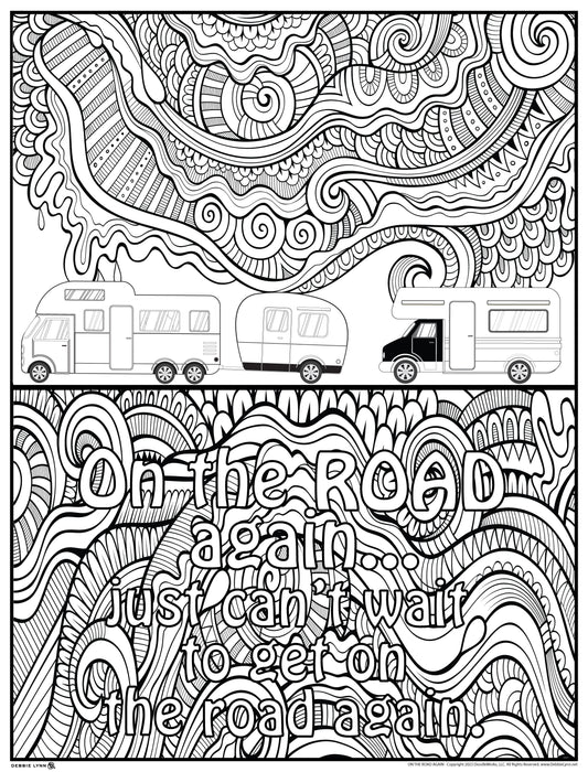 On The Road Again Personalized Giant Coloring Poster 46"x60"