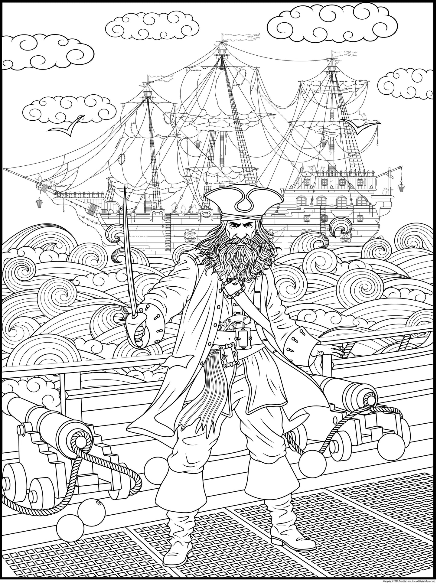 Pirate Personalized Giant Coloring Poster 46"x60"