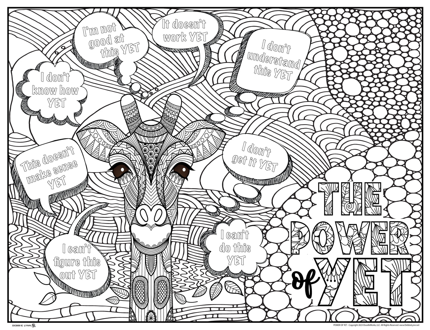 Debbie Lynn Rolled Coloring Posters 18x24 inches | Choose from 30+ Designs