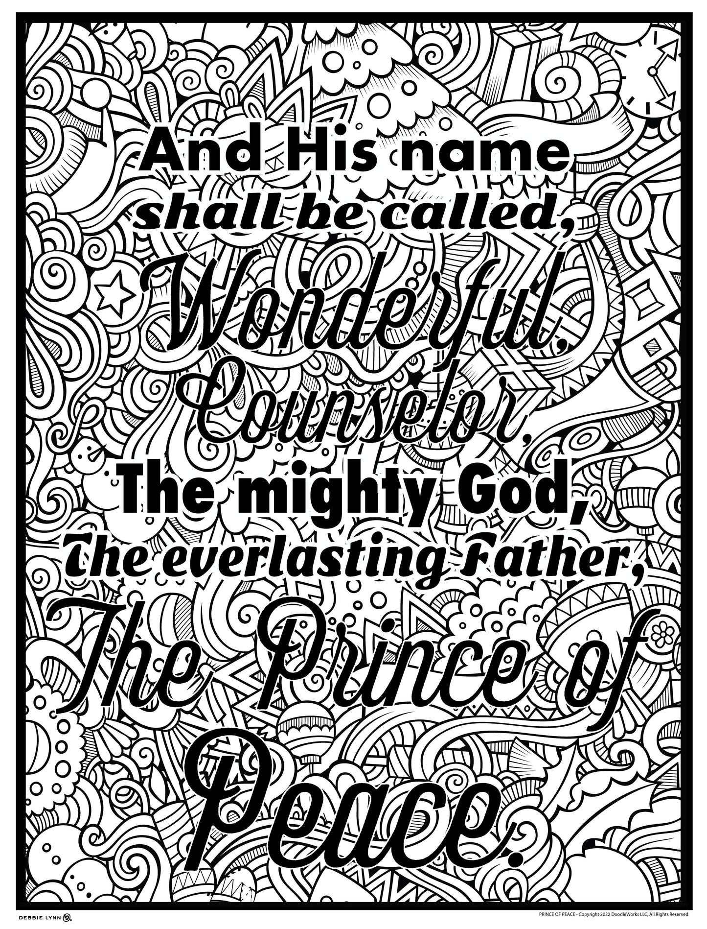 PRINCE OF PEACE-FAITH PERSONALIZED GIANT COLORING POSTER 46"x60"