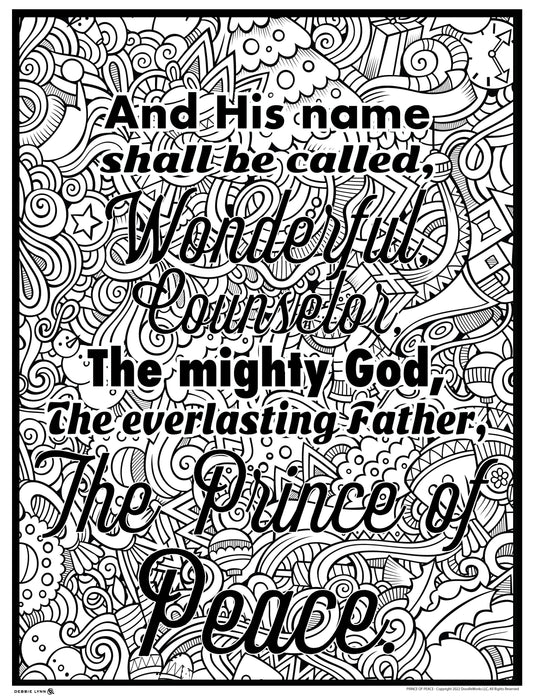 PRINCE OF PEACE-FAITH PERSONALIZED GIANT COLORING POSTER 46"x60"