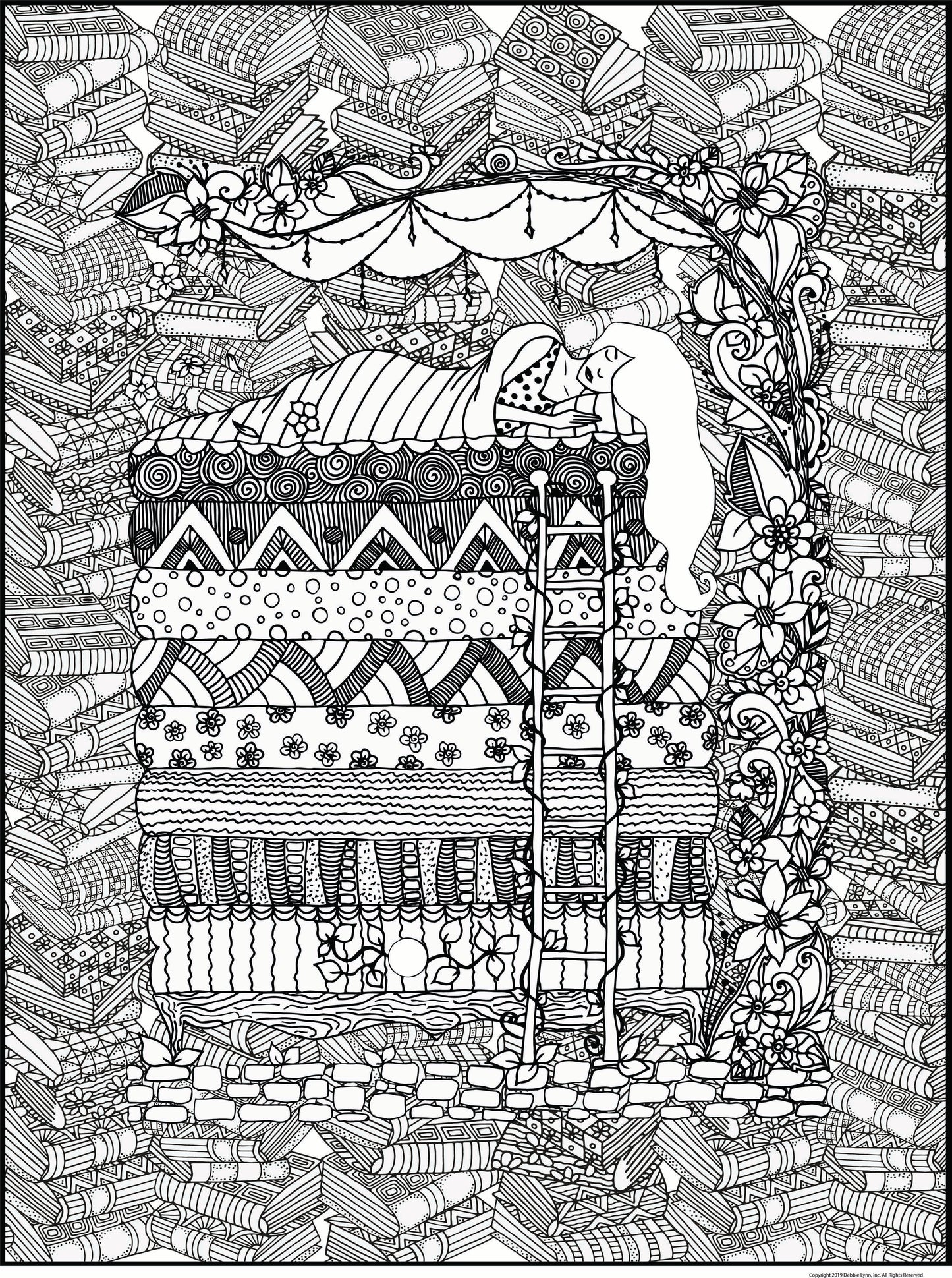 Princess & Pea Personalized Giant Coloring Poster 46"x60"