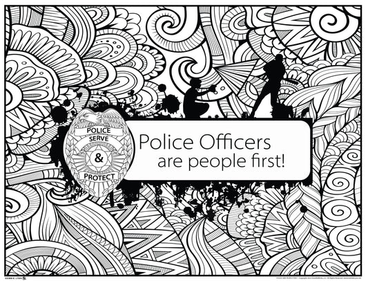 Police Are People Too Personalized Giant Coloring Poster 46"x60"