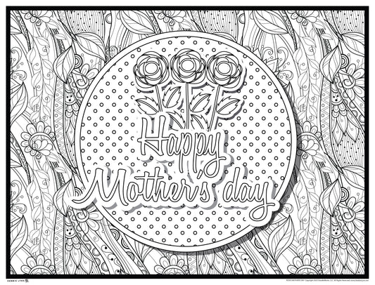 Roses for Mom Mothers Day Personalized Giant Coloring Poster 46"x60"