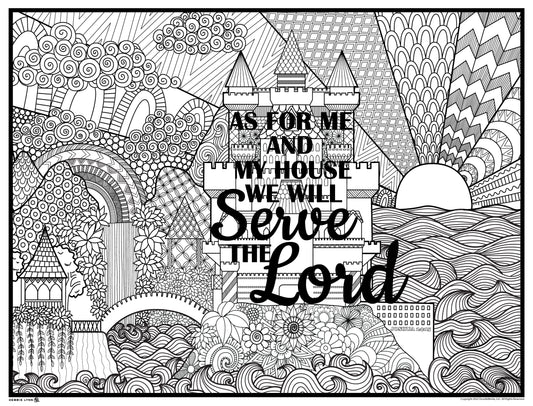 SERVE THE LORD-FAITH PERSONALIZED GIANT COLORING POSTER 46"x60"
