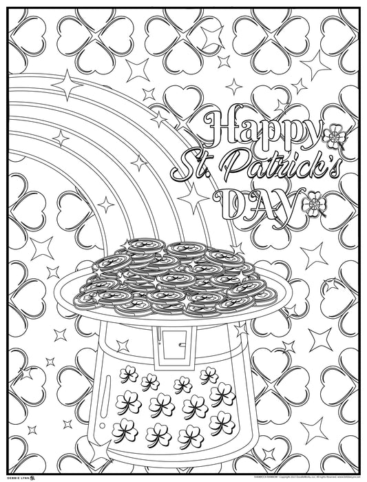 Shamrock Rainbow Personalized Giant Coloring Poster 46"x60"