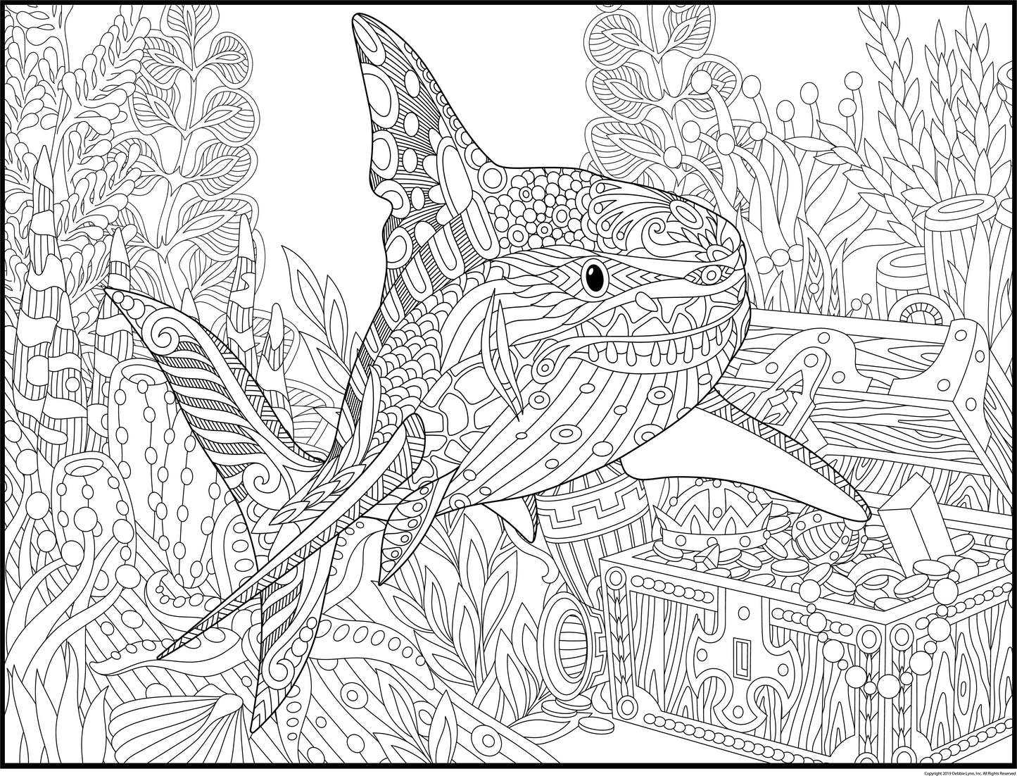 Shark Personalized Giant Coloring Poster 46"x60"