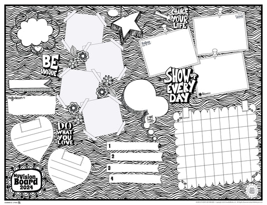 Show Up Everyday Vision Board Giant Coloring Poster