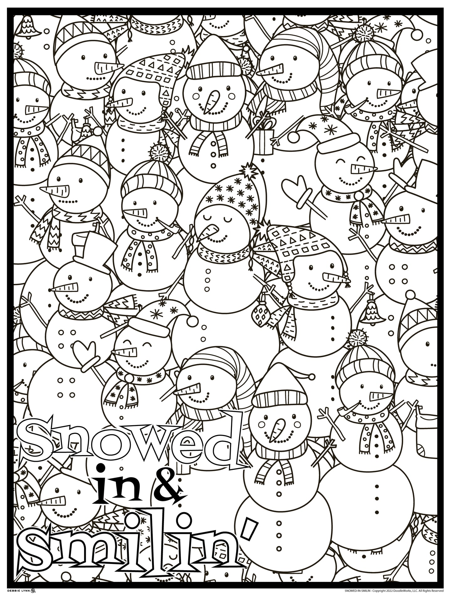 Snowed In Smilin Personalized Giant Coloring Poster 46"x60"