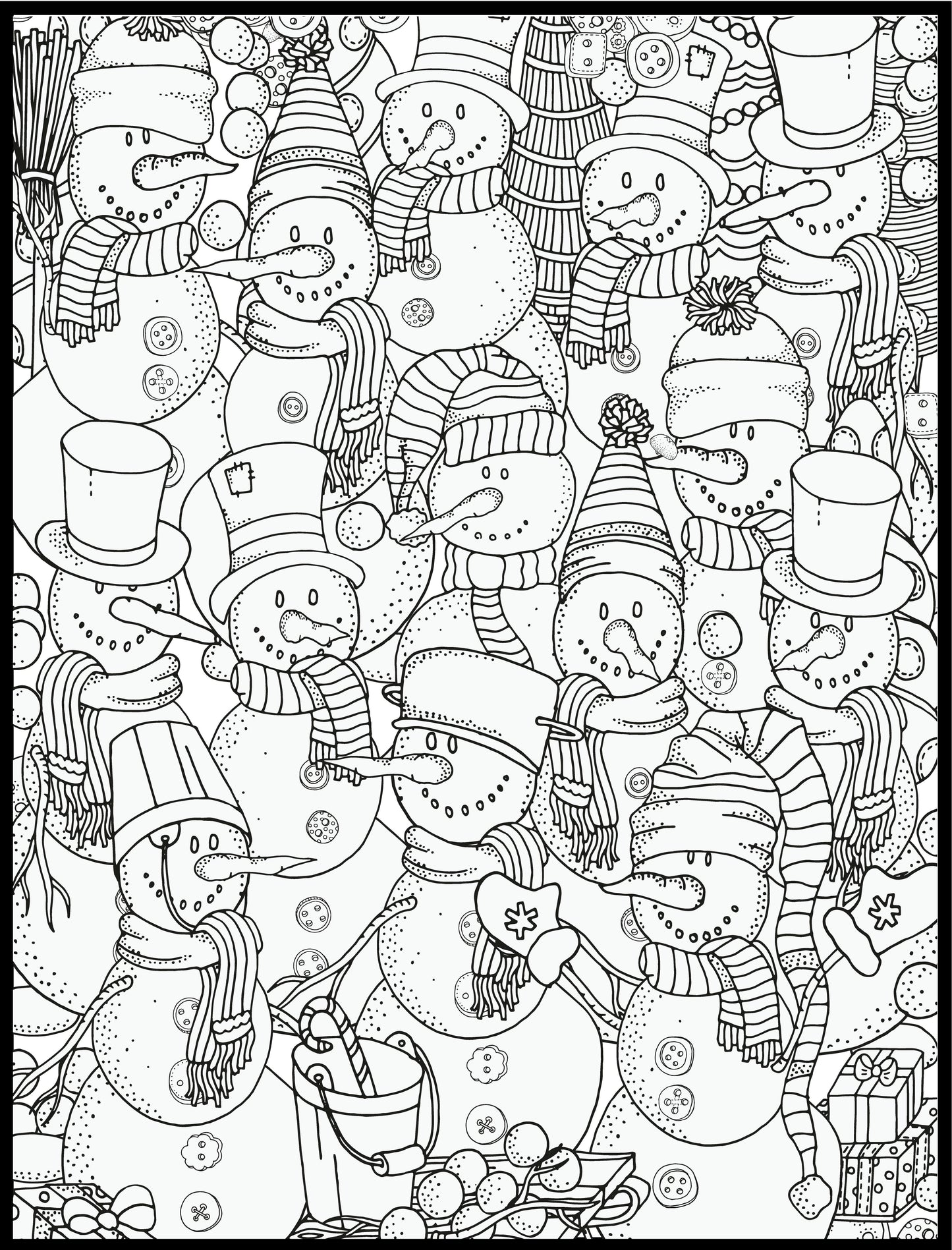 Snowman Party Personalized Giant Coloring Poster 46"x60"
