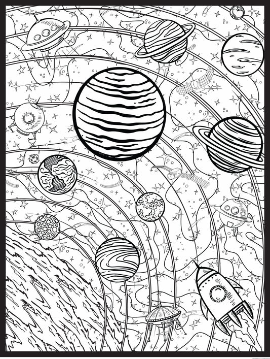 Space Personalized Giant Coloring Poster 46"x60"