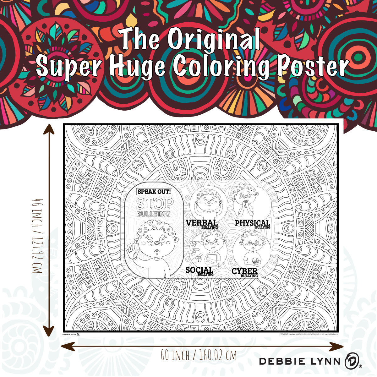 Speak Out Stop Bullying Personalized Giant Coloring Poster 46"X60"