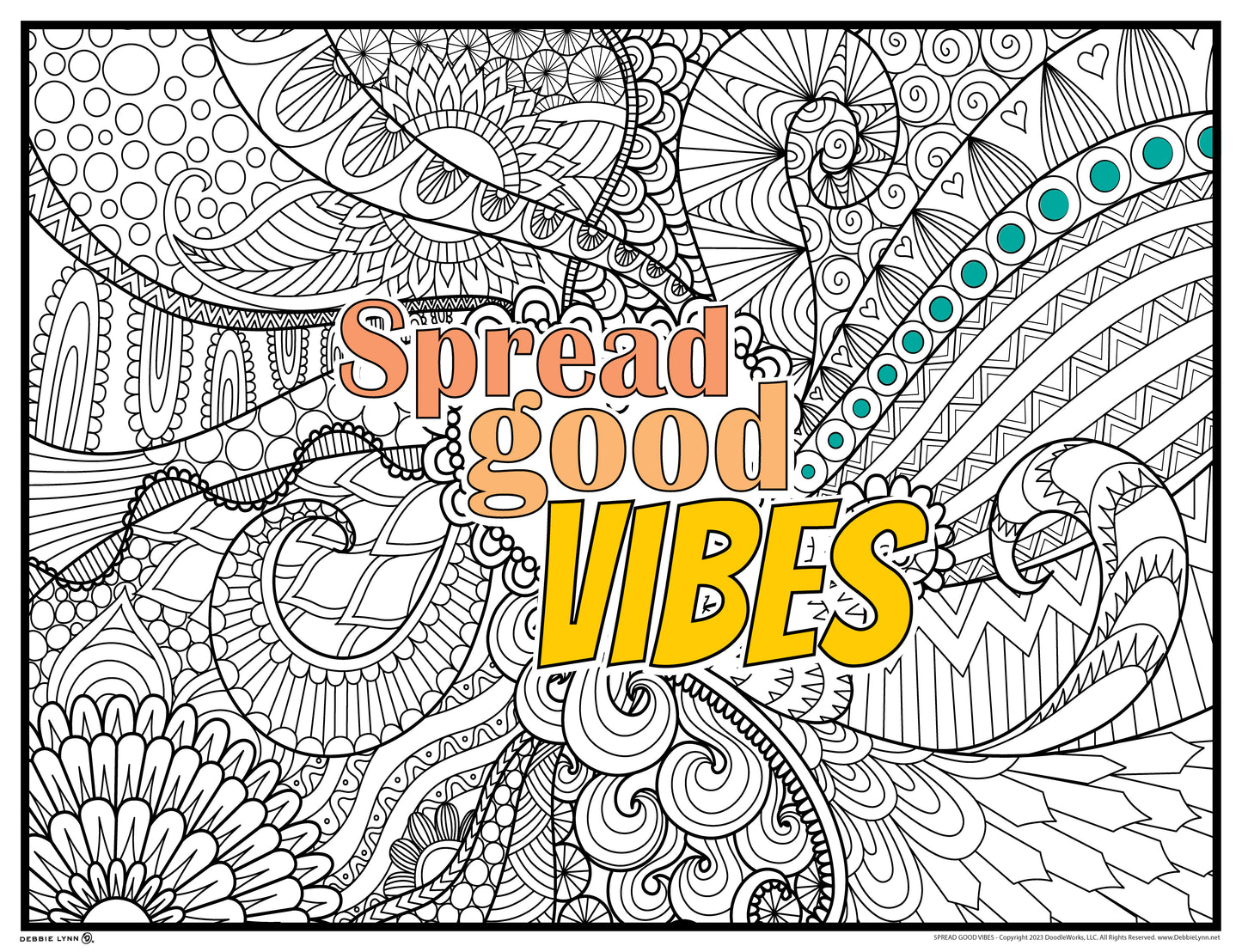 Spread Good Vibes Personalized Giant Coloring Poster 46"x60"