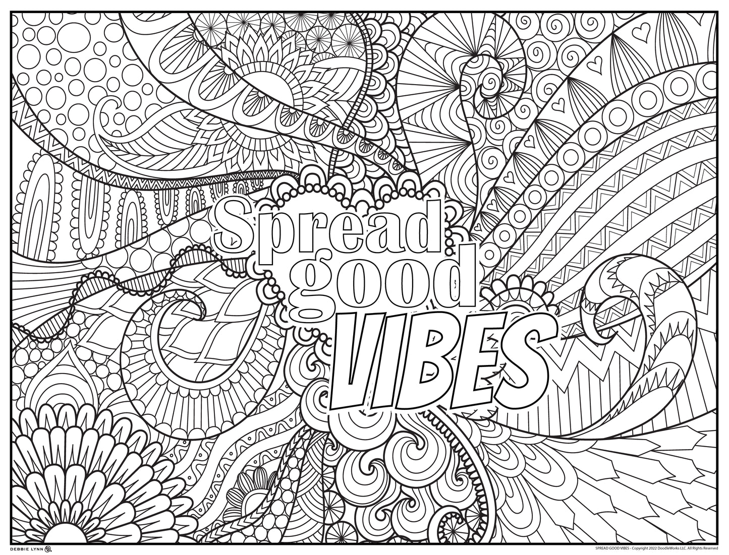 Spread Good Vibes Personalized Giant Coloring Poster 46"x60"