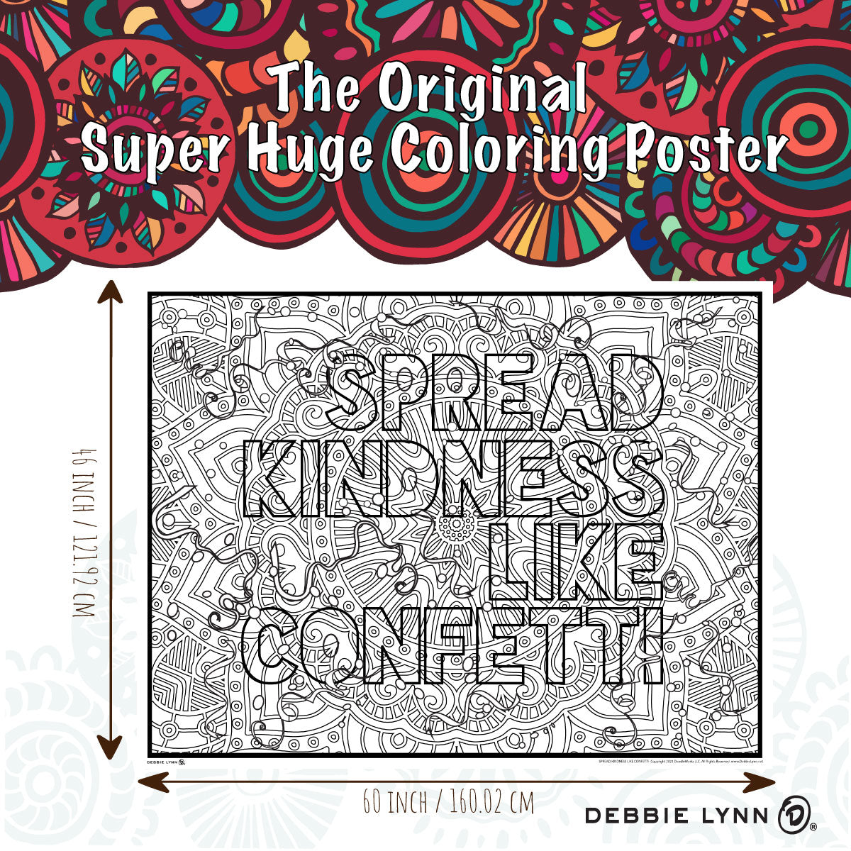 Spread Kindness Like Confetti Personalized Giant Coloring Poster 46"x60"
