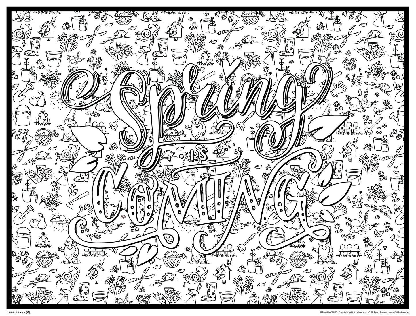 Spring Coming Personalized Giant Coloring Poster 46"x60"