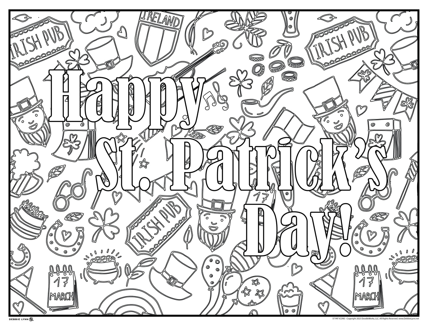 St. Pat Icons Personalized Giant Coloring Poster 46"x60"