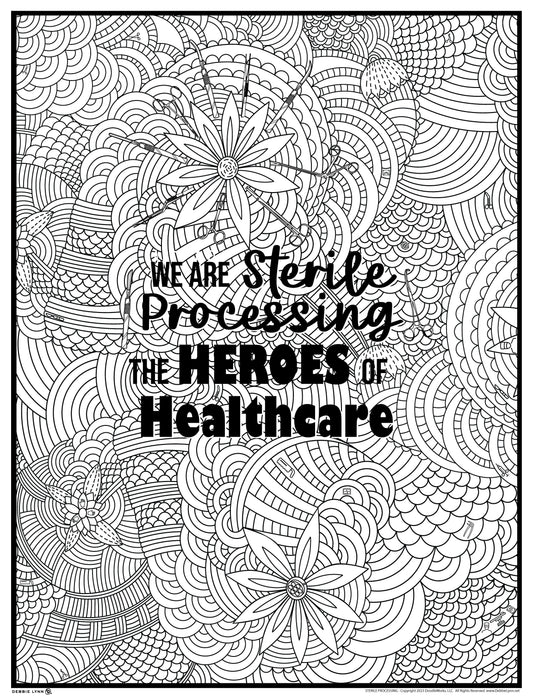 Sterile Processing Heroes Giant Coloring Poster 46x60"