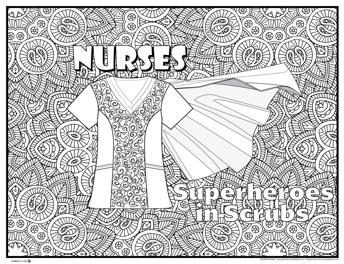 Superhero Nurses Giant Coloring Poster 46x60"