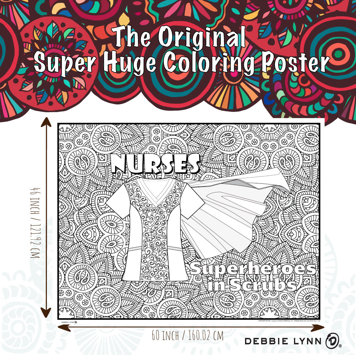 Superhero Nurses Giant Coloring Poster 46x60"