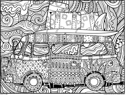 Surf Van Personalized Giant Coloring Poster 46"x60"