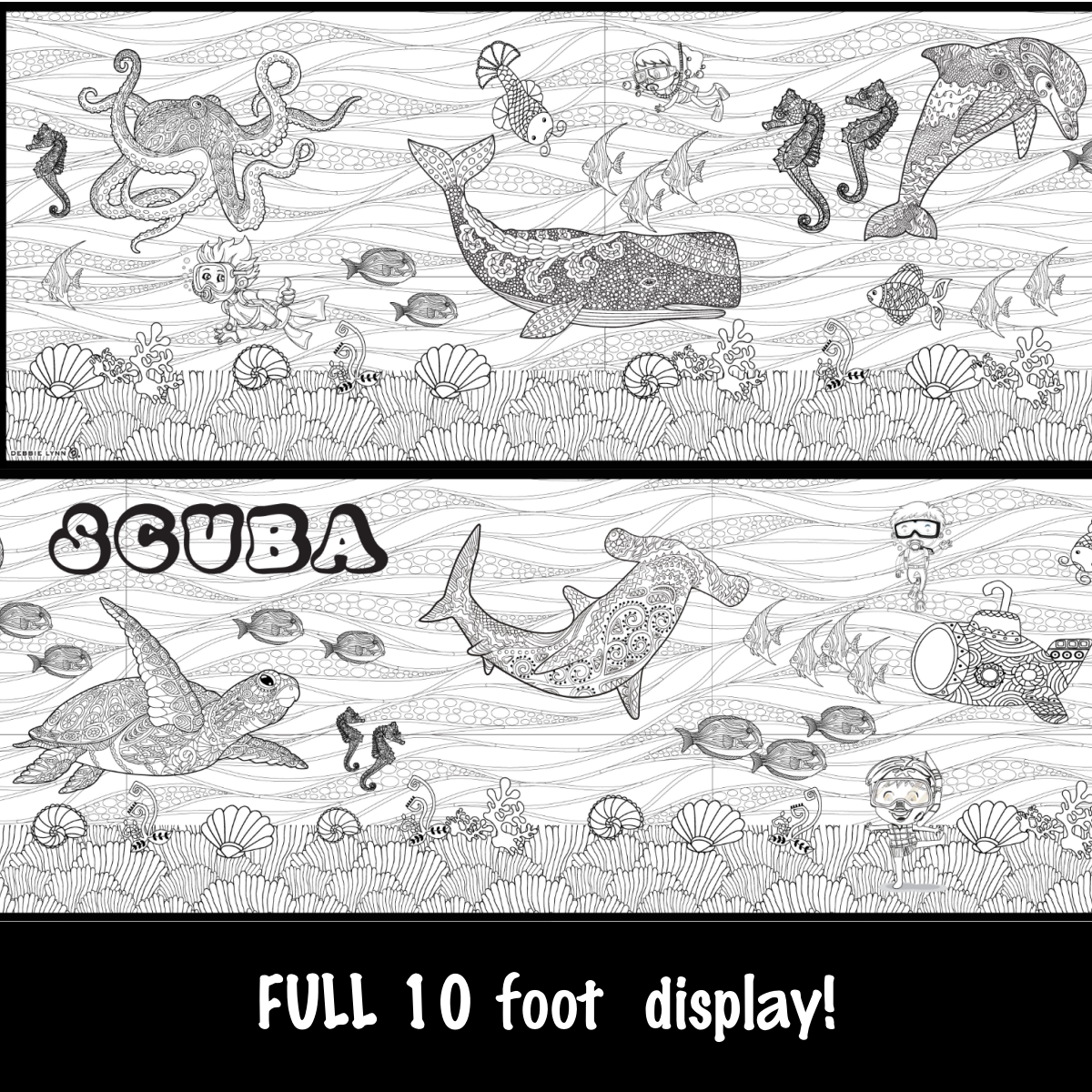 Scuba Sea Scape Faith VBS Giant Coloring Banner Poster 24x120"