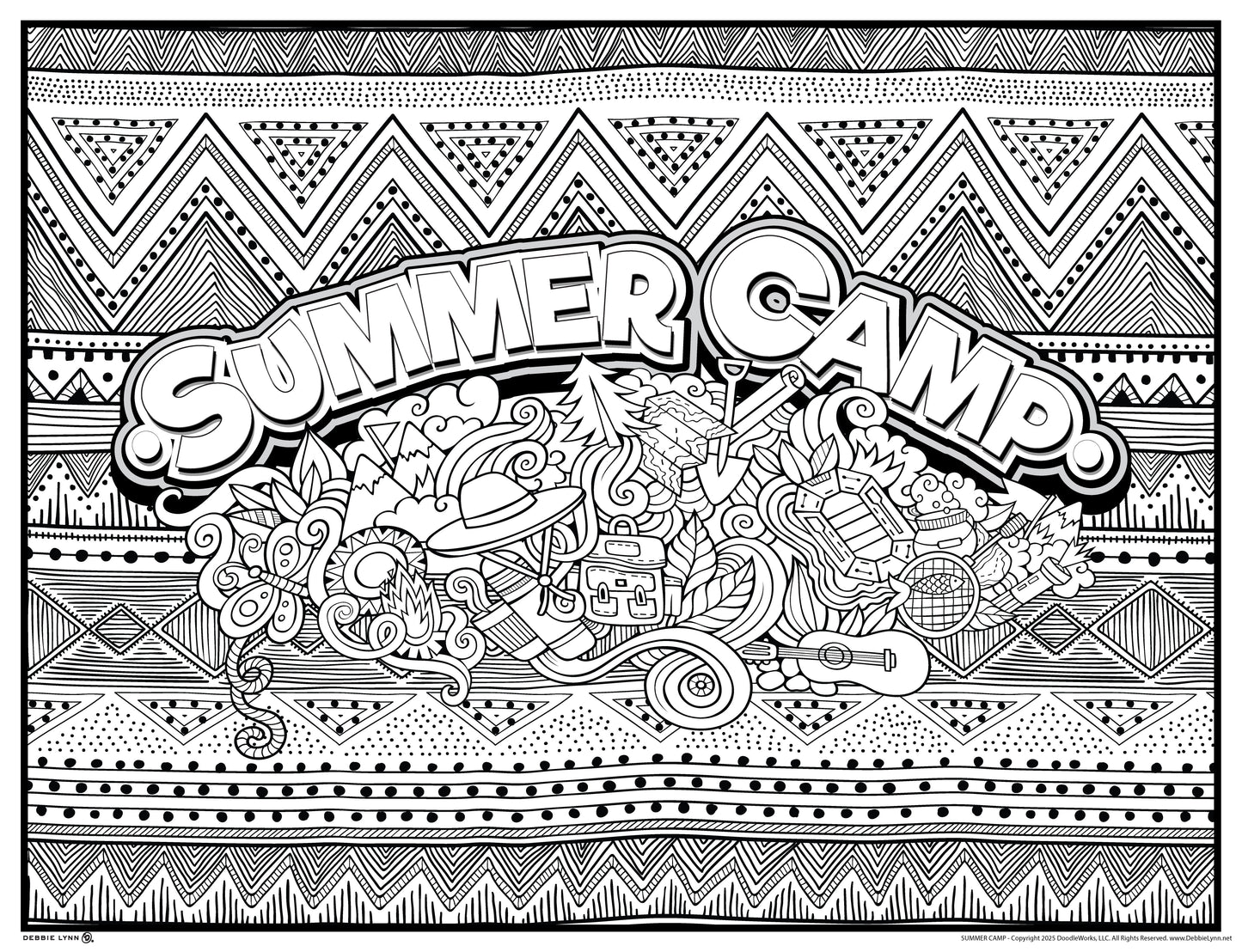 Summer Camp Giant Coloring 46x60"