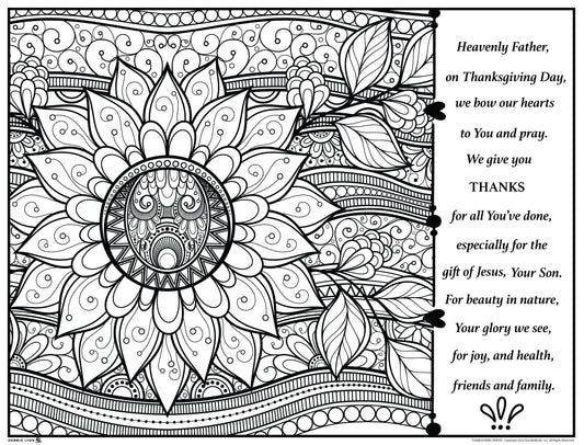 Thanksgiving Prayer Personalized Giant Coloring Poster 46"x60"