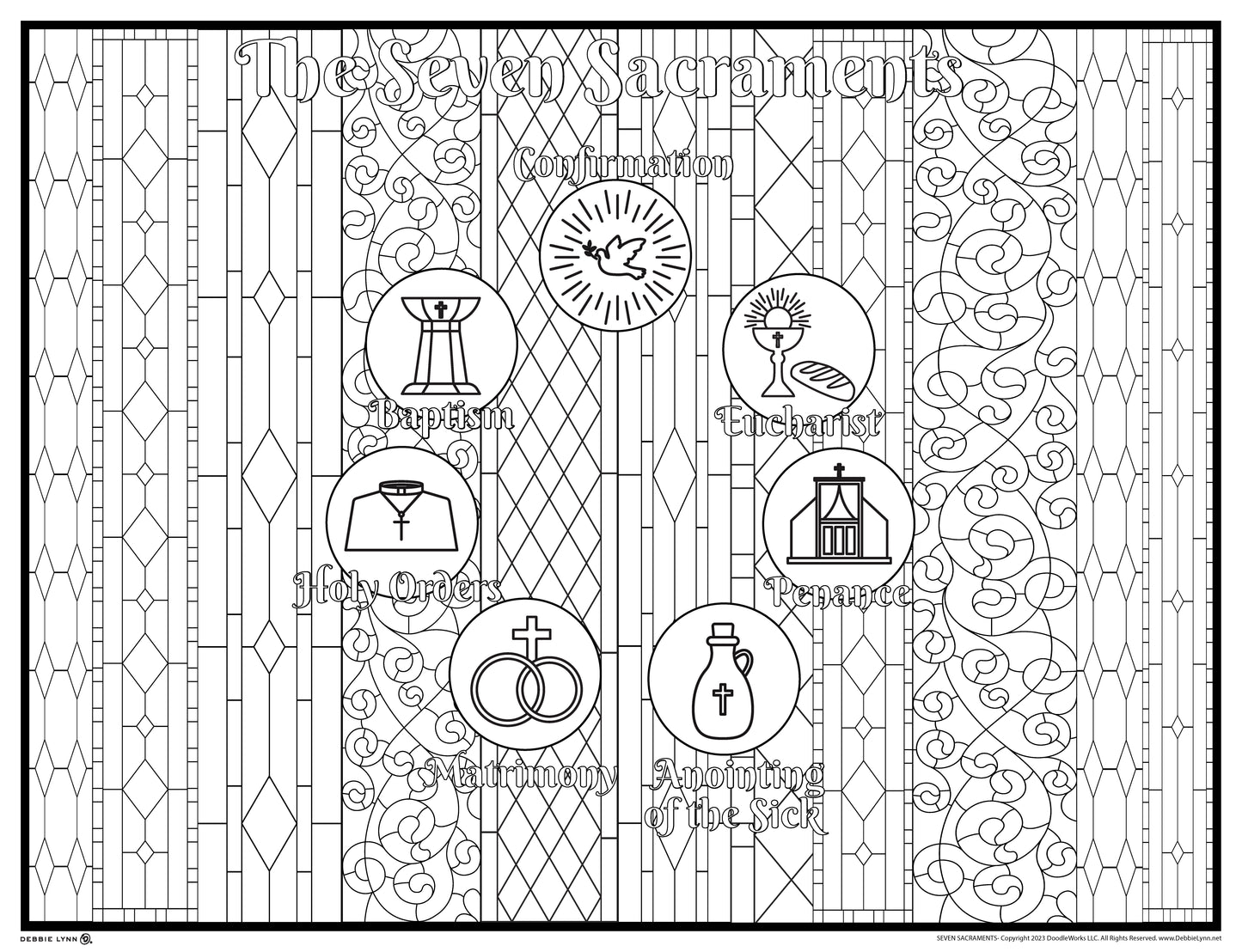 Seven Sacraments Faith Personalized Giant Coloring Poster