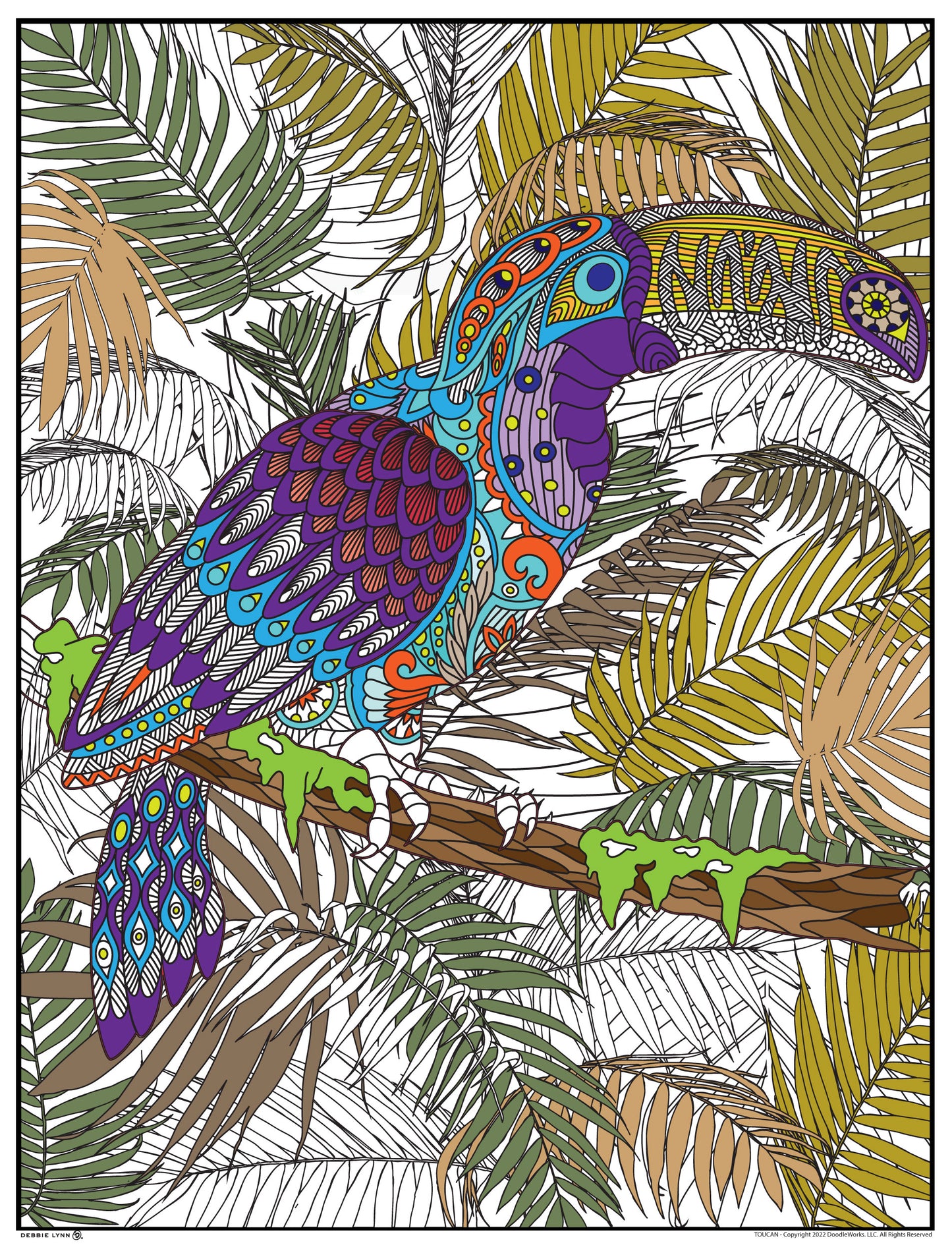 Toucan Personalized Giant Coloring Poster 48"x60"