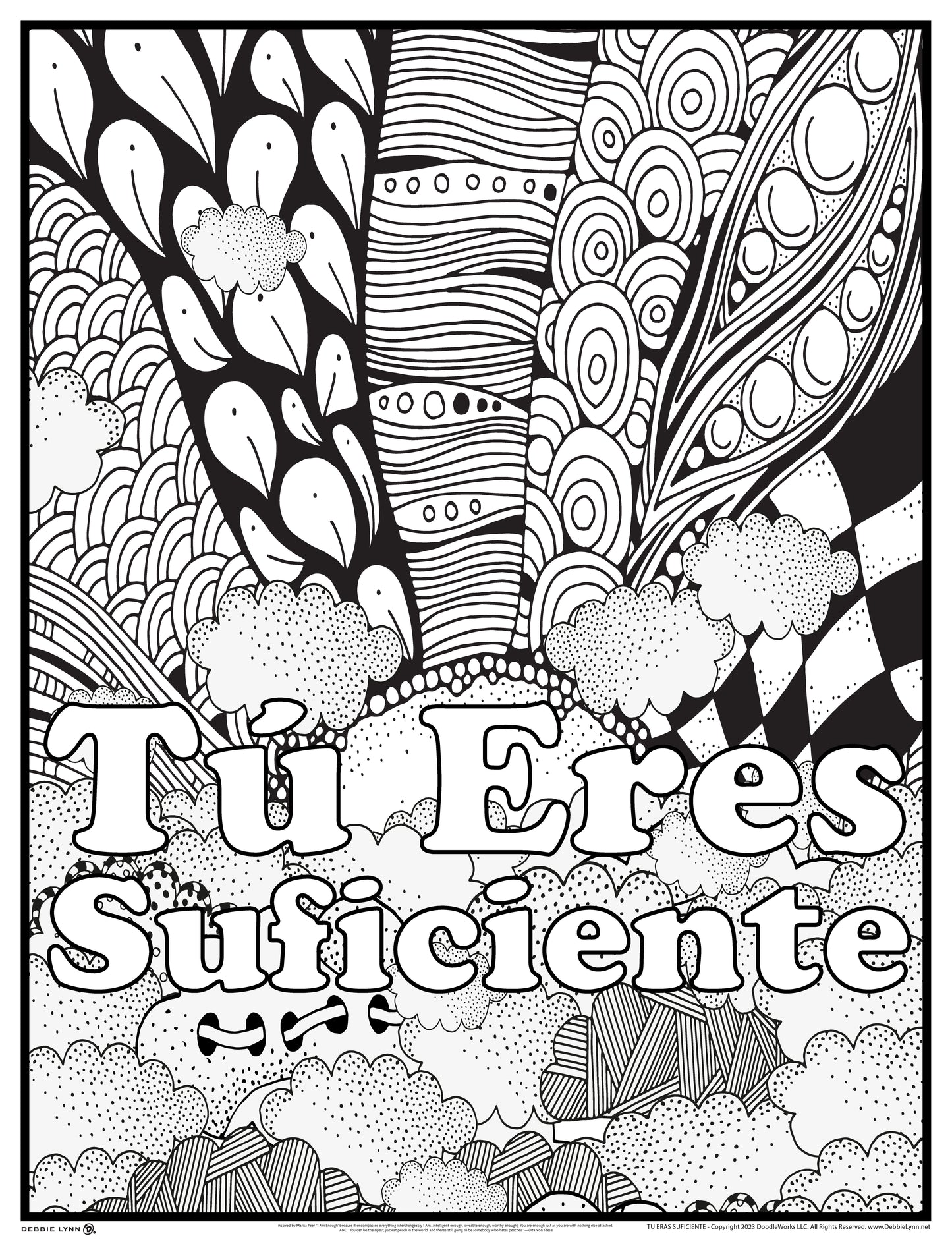 Inspirational Quote Rolled Coloring Posters 24x36 inches | Hispanic Designs