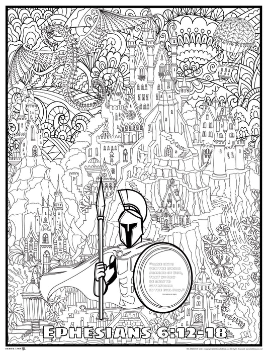 ARMOR OF GOD-FAITH PERSONALIZED GIANT COLORING POSTER 46"x60"